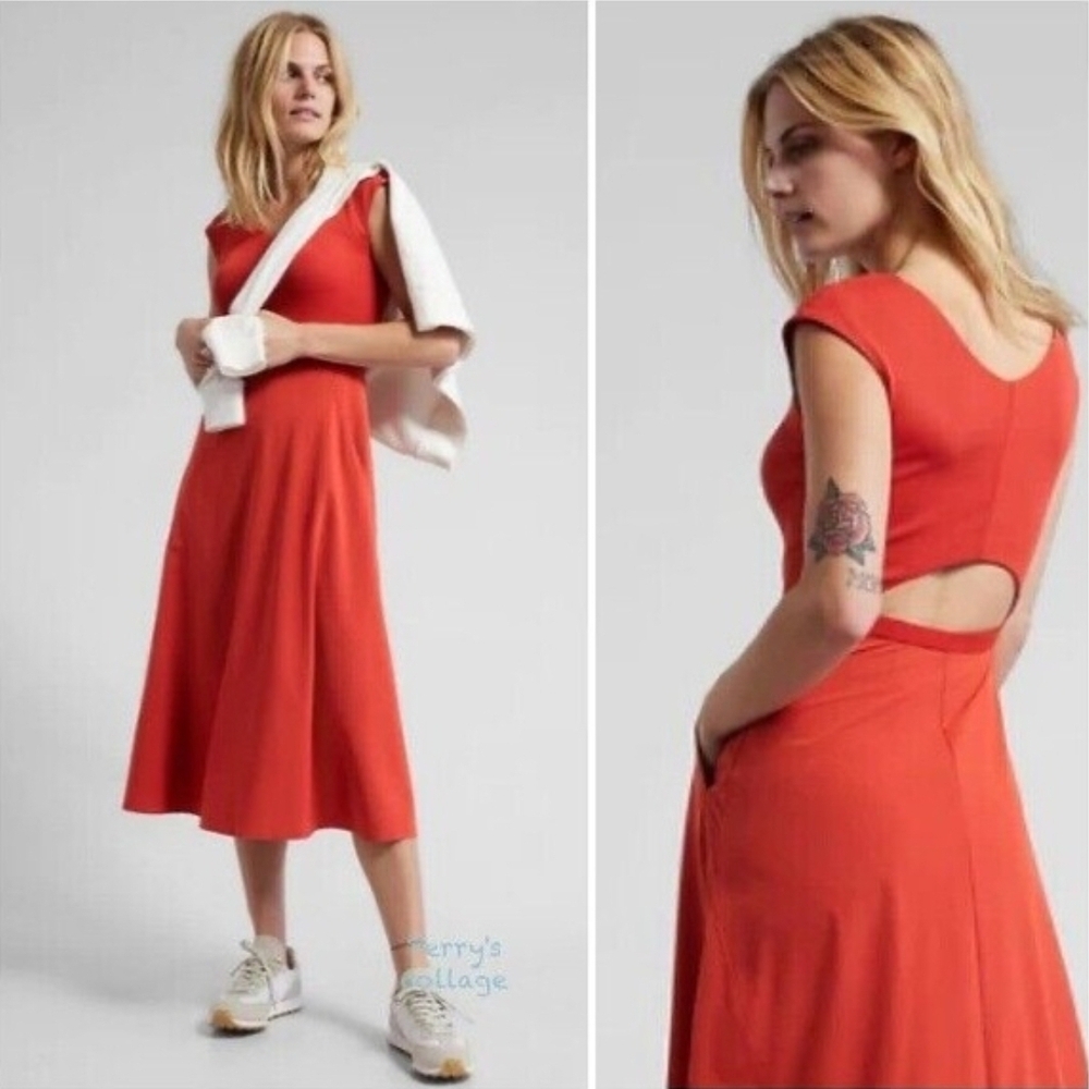 Athleta Coral Red Ryder Dress